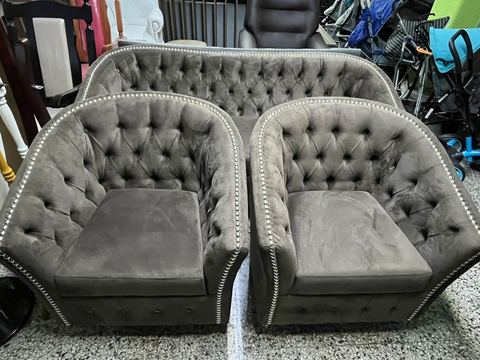 Juego De Sof├Í Gris Elegante