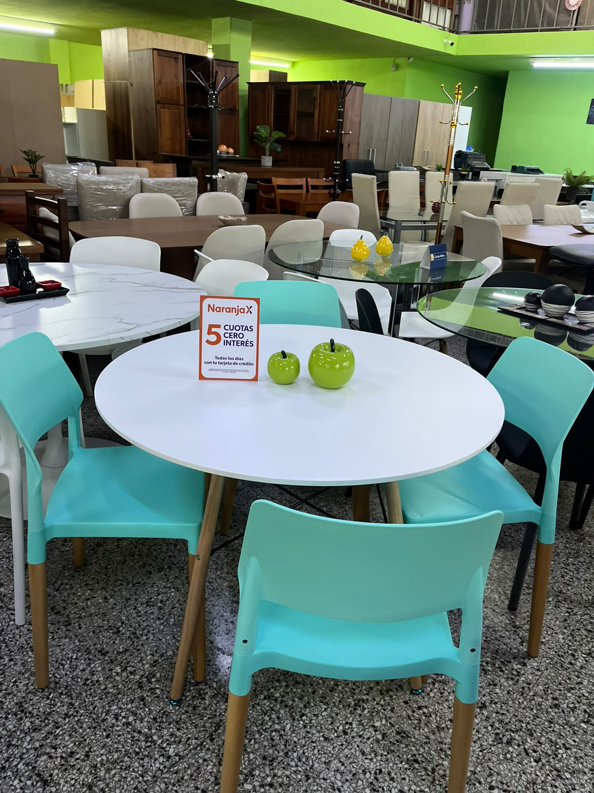 Juego De Comedor Redondo Con 4 Sillas