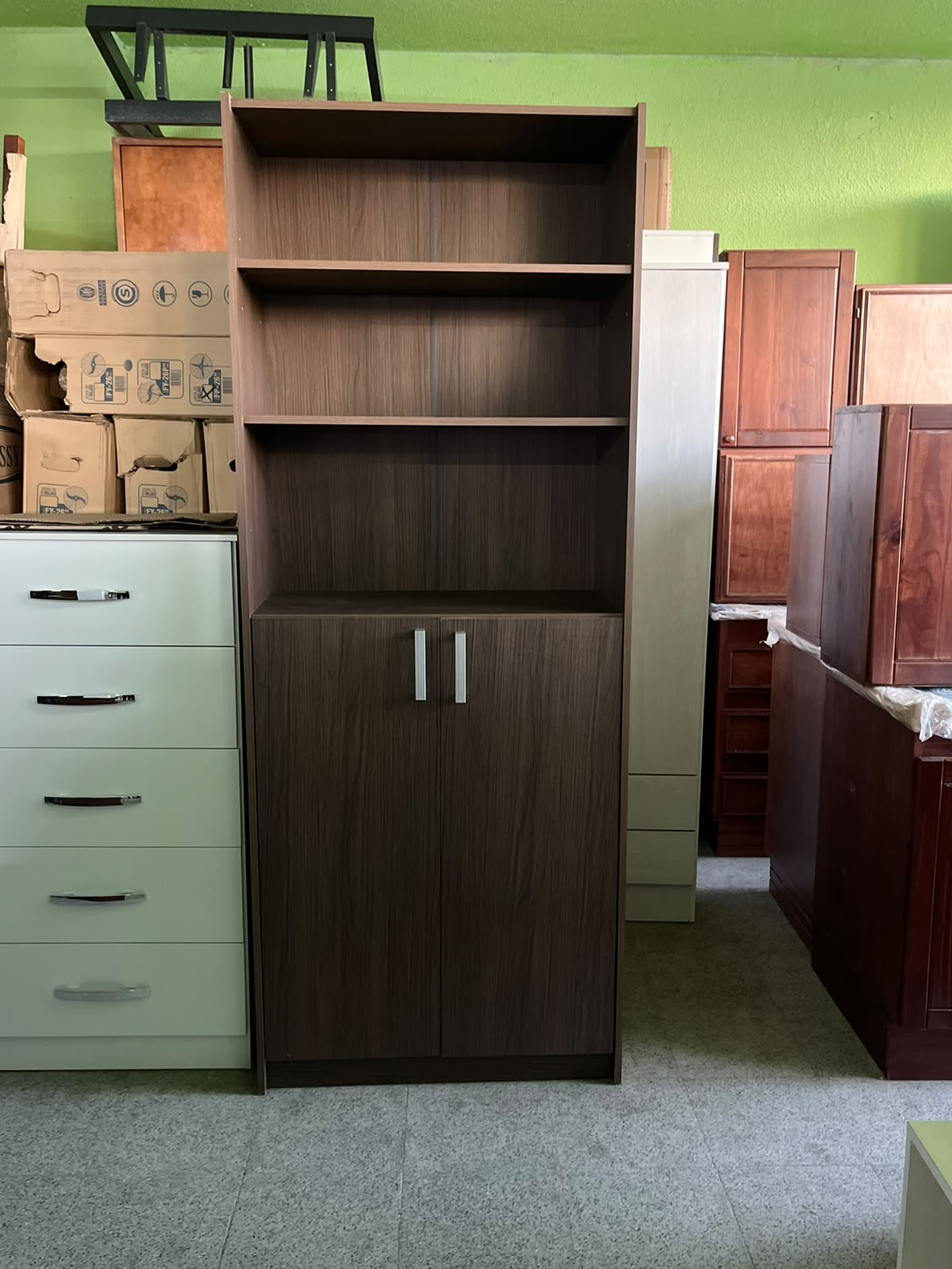 Biblioteca con puertas inferiores