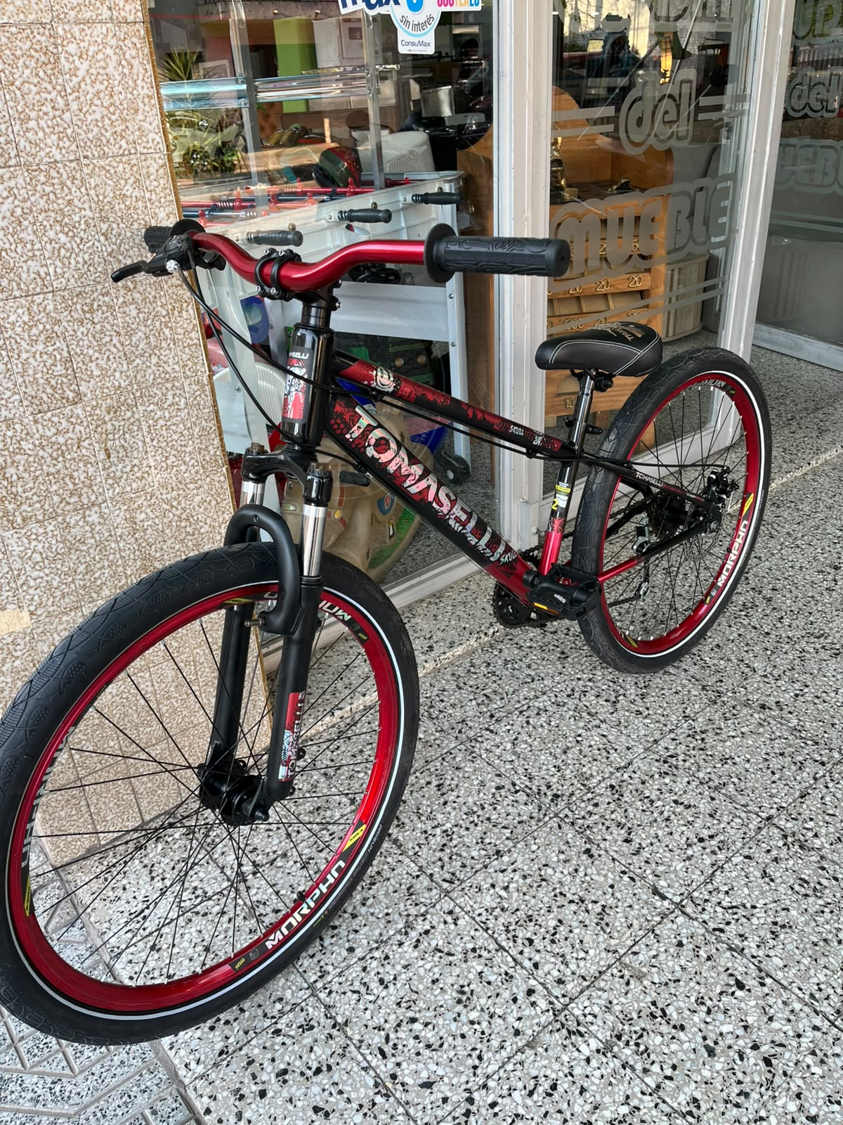 Bicicleta Tipo Mountain Bike Roja Y Negra