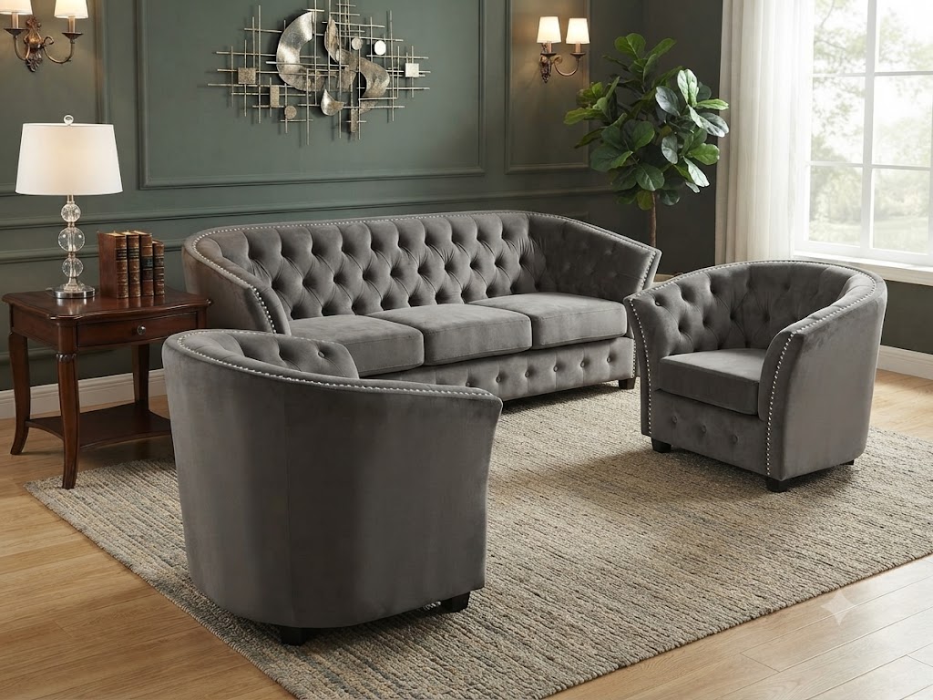Juego De Sof├Í Gris Elegante